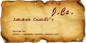Jakubek Csatár névjegykártya